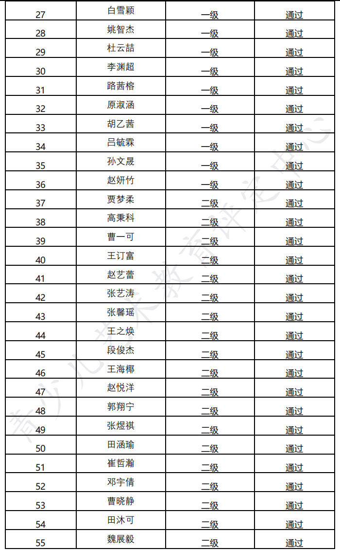 20220807汾阳 新声线语言艺术汾阳测评成绩等级表