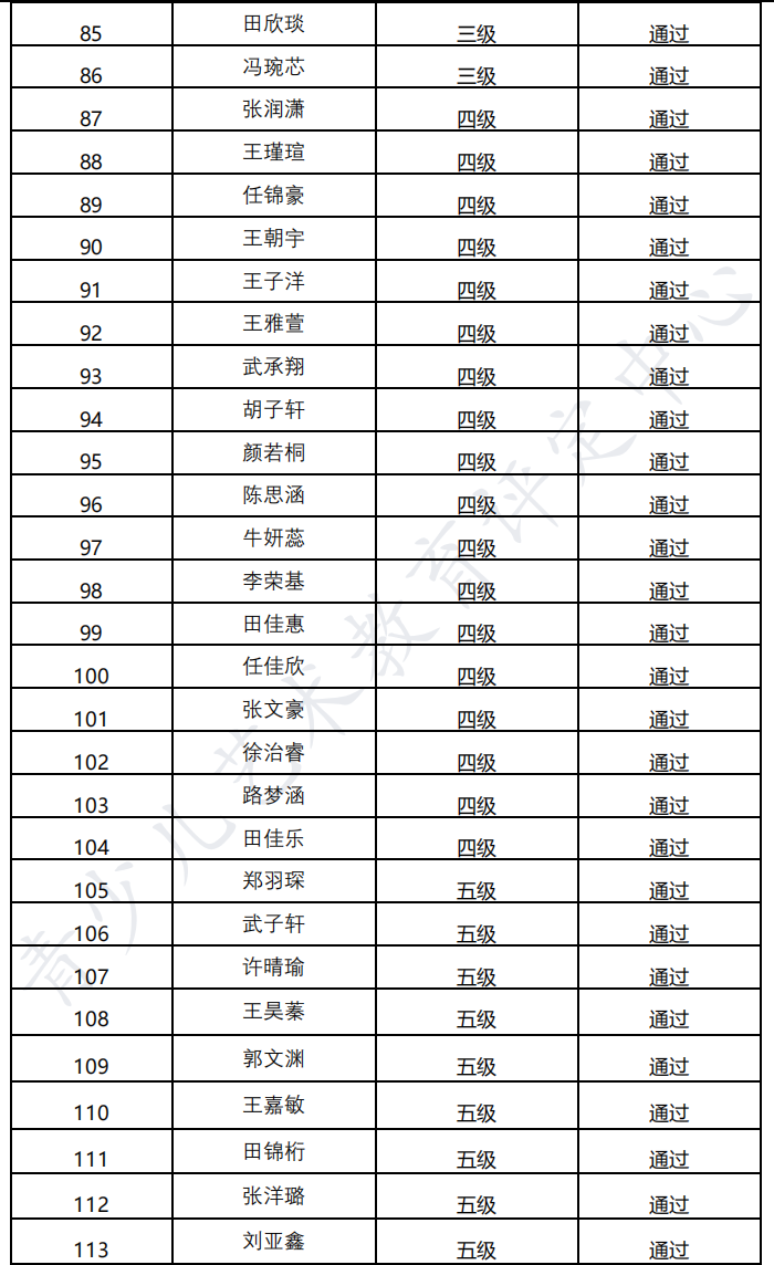 20220807汾阳 新声线语言艺术汾阳测评成绩等级表